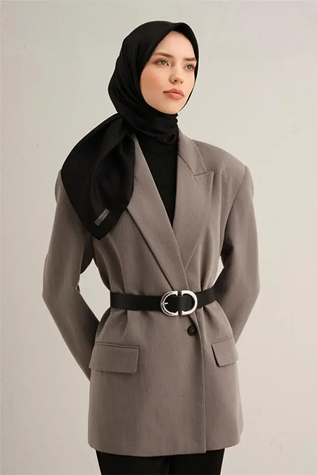 Armine Jakar İpek Eşarp-Siyah