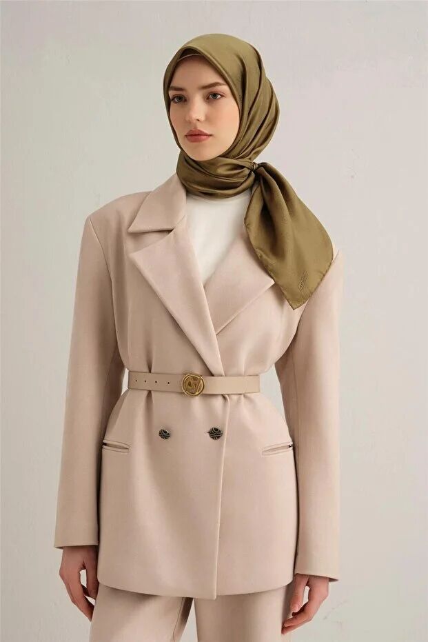 Armine Jakar İpek Eşarp-Haki