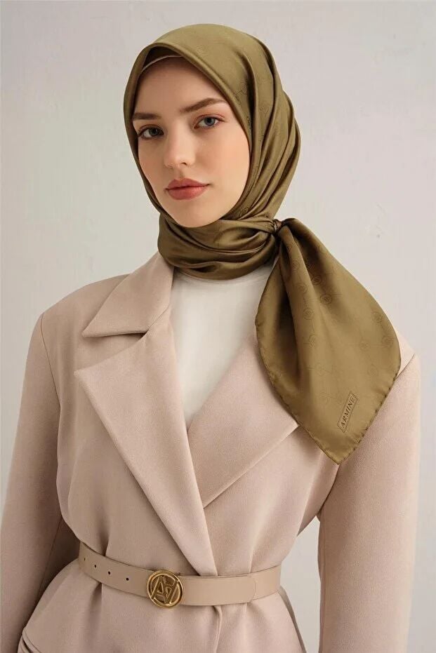 Armine Jakar İpek Eşarp-Haki