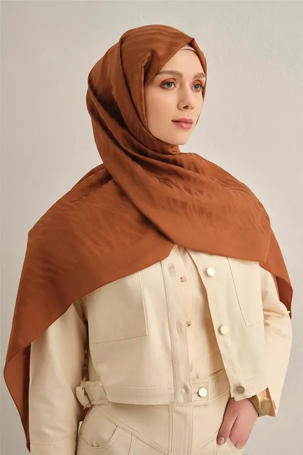 Armine Pamora Zebra Desen Şal 1 Kahve 16