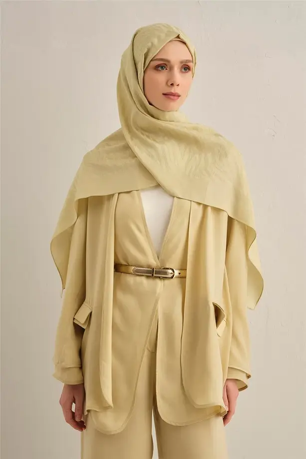 Armine Pamora Zebra Desen Şal 1 Sarı 51