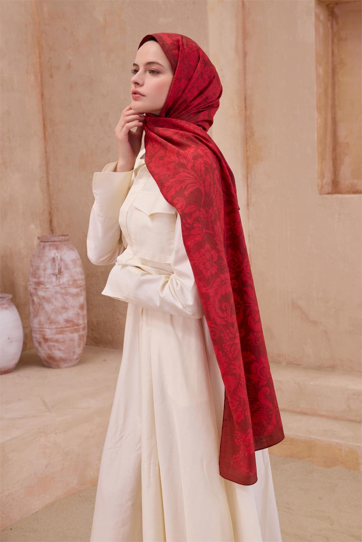 Belli Fresh Modal Şal 4-Kırmızı