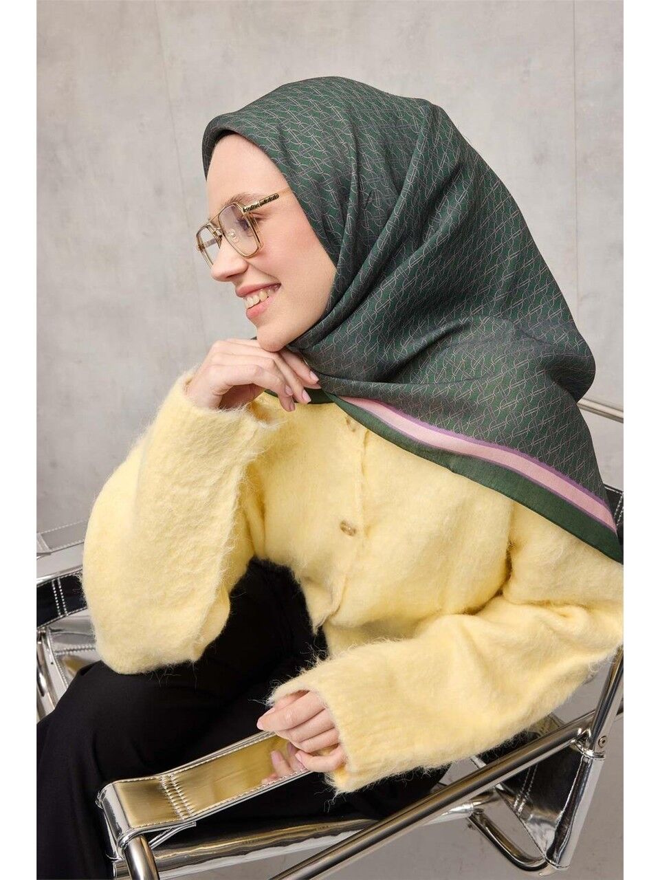 Silk Home Aura Eşarp Zincir Desen