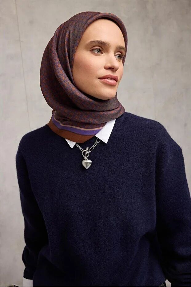 Silk Home Aura Eşarp Zincir Desen